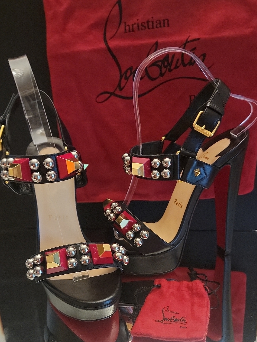 Christian Louboutin Pyrabubble 140 Sandles Sz 37